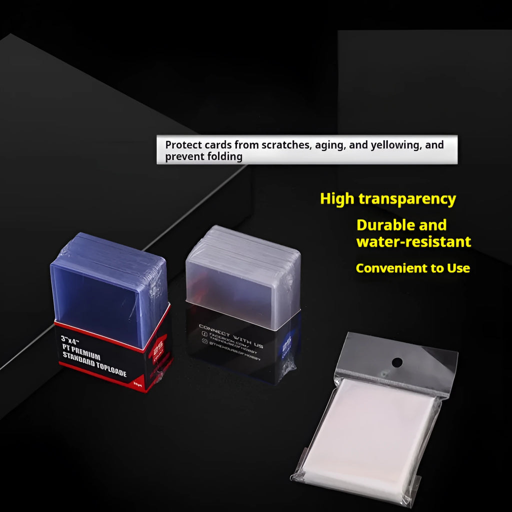 35PT transparent game card holder, PVC double-sided clear protective cover, 77 x 101mm