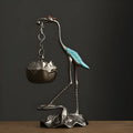 Copper alloy Chinese style gourd dragon phoenix incense coil burner with electroplated finish in Painted Blue