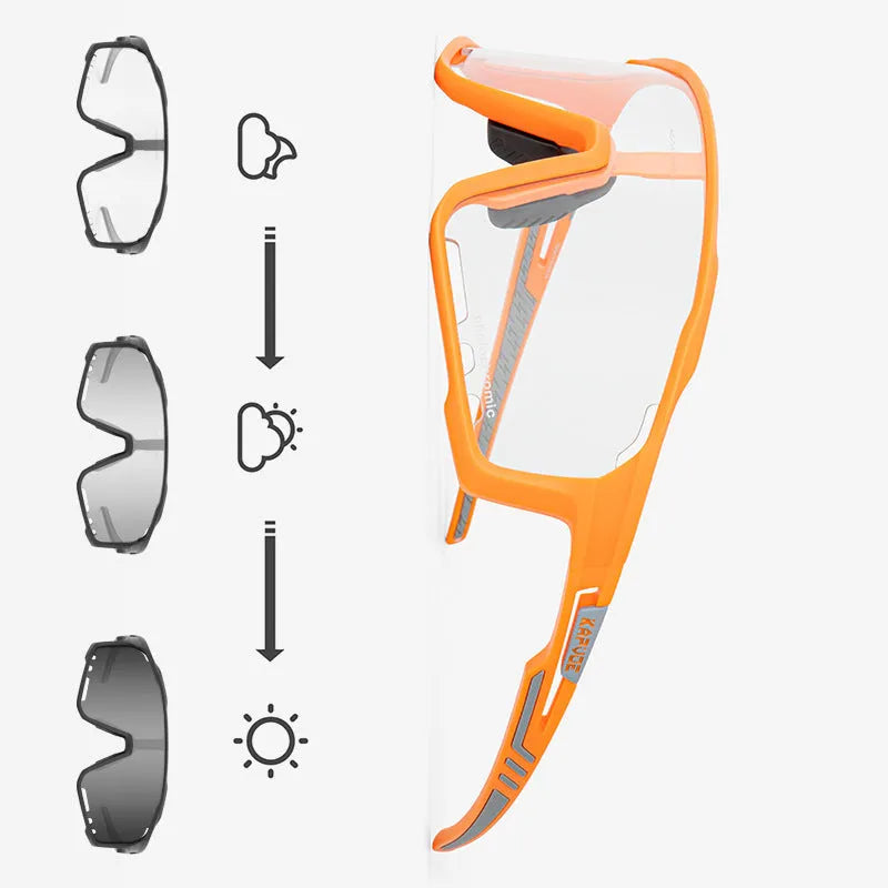 Photochromic cycling sports goggles with TR90 frame and semi-rimless design for outdoor sports