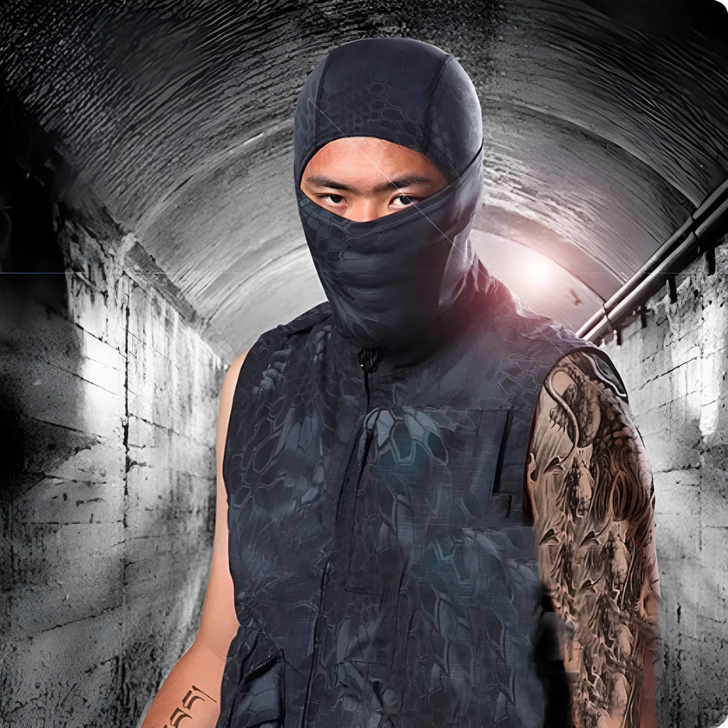 Men's sun protection fishing mask in snow colour, pullover style with full face and neck coverage