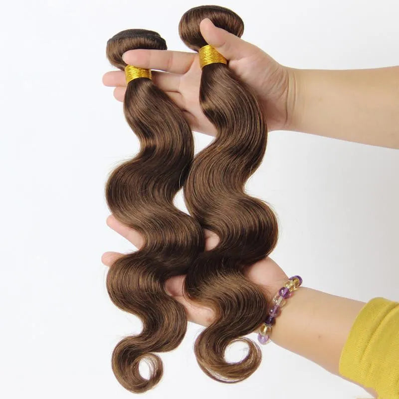 Human hair hood wig for ladies in brown colour, long length 12 to 26 inches, machine-made with high-grade hair shade bang