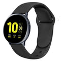 Silicone watch strap with reverse buckle clasp shown in multiple colours, compatible with 20mm and 22mm smartwatches.