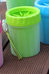 Silicone dog footwash bucket with PP base in blue, pink, or green colours for pet paw cleaning