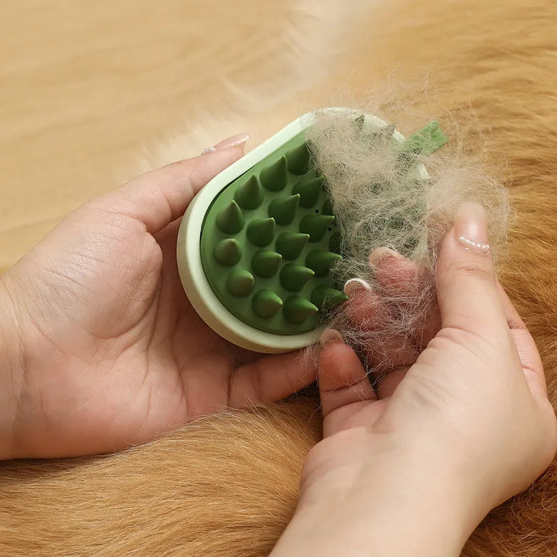 Soft silicone pet bath massage brush with hair removal function in four colour options