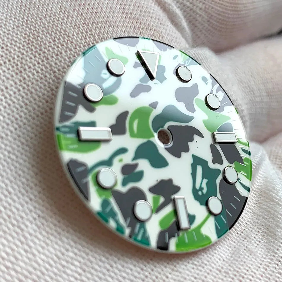29mm green luminous watch dial accessory for NH35 NH36 8215 8200 821A Pearl 2813 movements