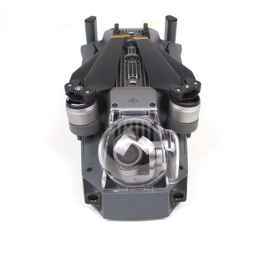 Transparent DJI Mavic gimbal protective cover, 6 x 6 x 8 cm packing size, clear drone camera guard.