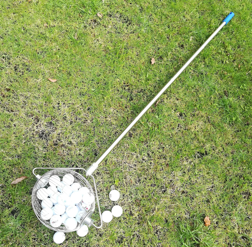 304 stainless steel golf ball picker with metallic finish for retrieving balls