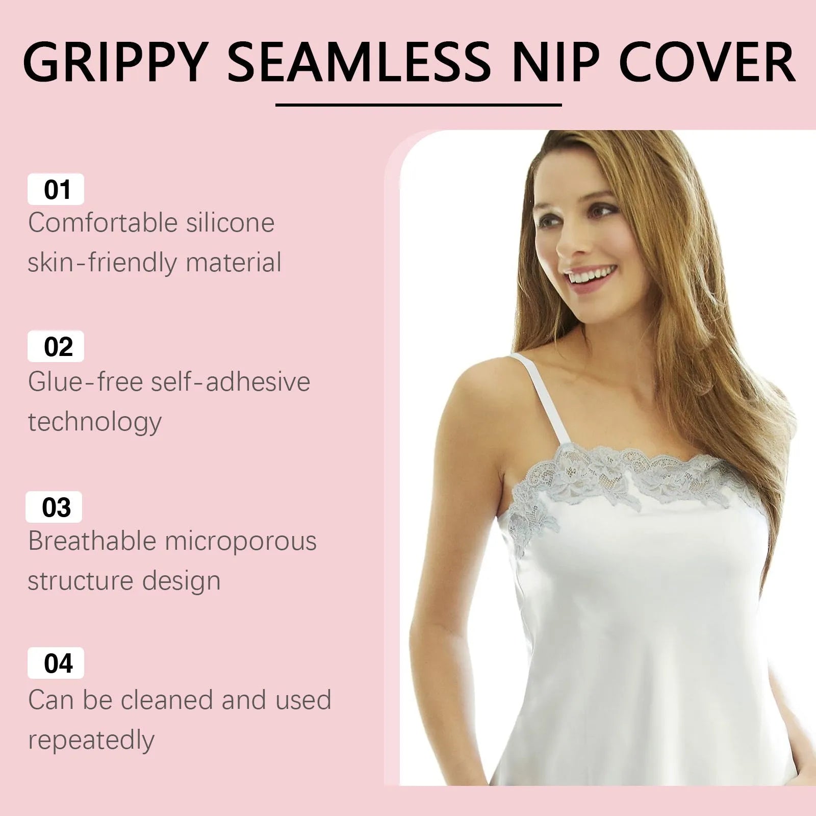 Two transparent invisible chest patches for discreet wear.