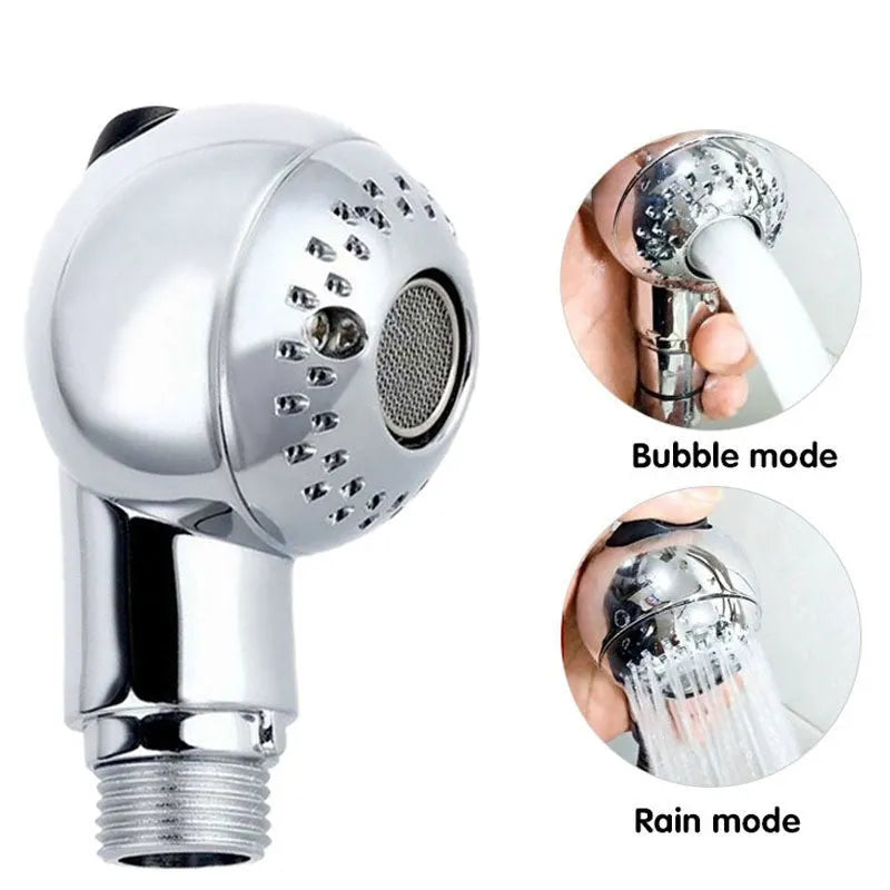 Silver ABS plastic handheld shower head for gentle pet and baby bathing