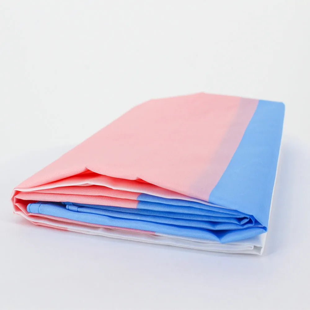Transgender rainbow flag made of polyester fibre, 90x150cm, displayed outdoors