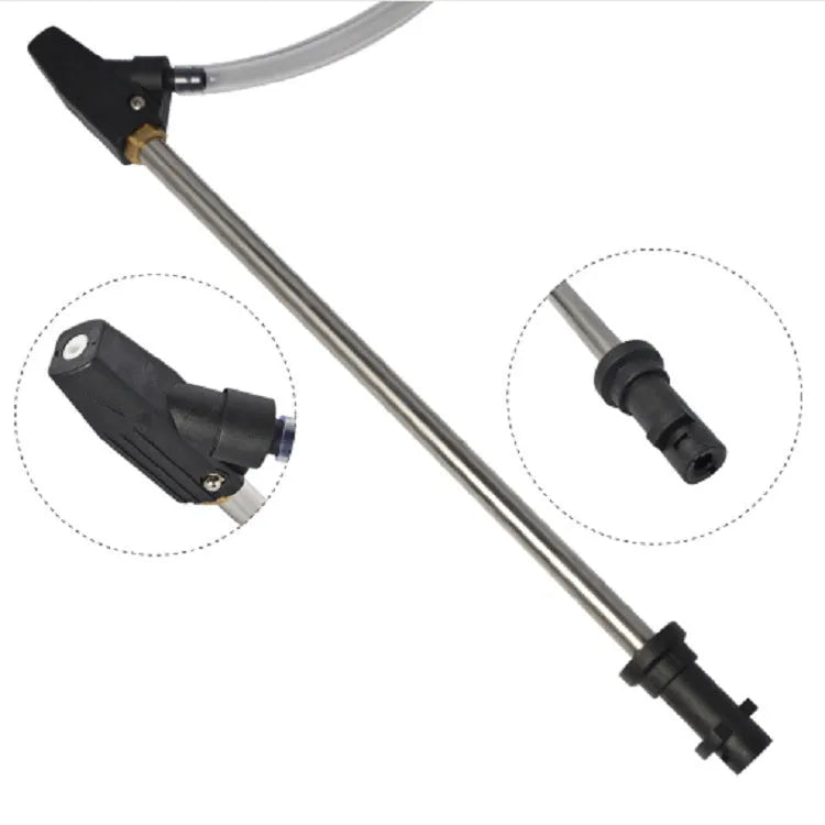 Ceramic rust removal nozzle with stainless steel handle for Karcher pressure washers.