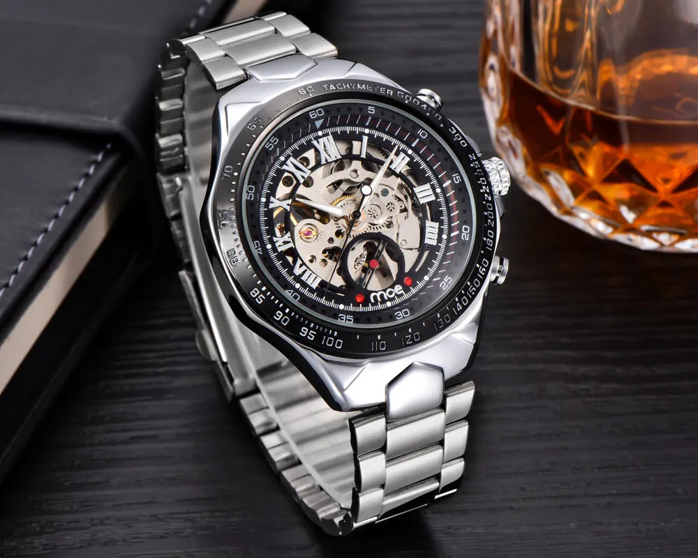 Men's MCE mechanical watch with explosion-proof case in one of four colour options.