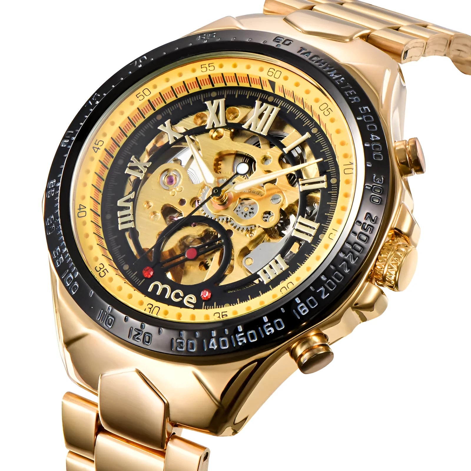 Men's MCE mechanical watch with explosion-proof case in one of four colour options.