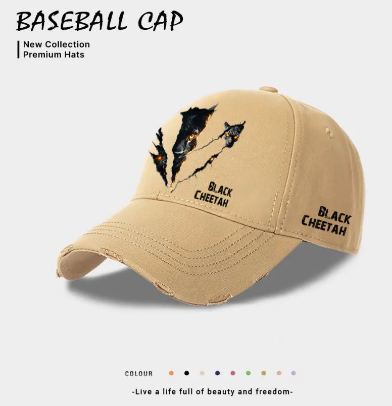 Men's casual baseball cap in beige, black, and blue colour options with polyester fabric