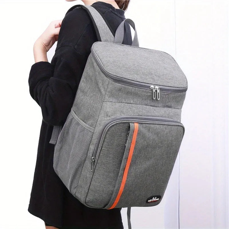 Insulated leak-proof shoulder sports bag in black, dark blue, or grey for picnics and travel