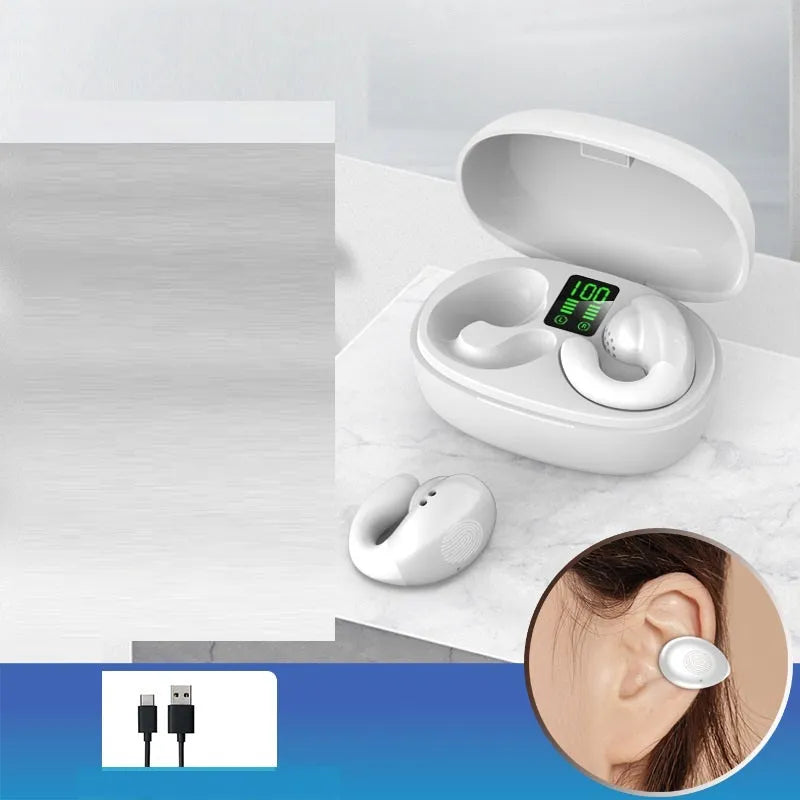 Bluetooth 5.0 earplug wireless headset without ear hook, stereo sports design, 10m range