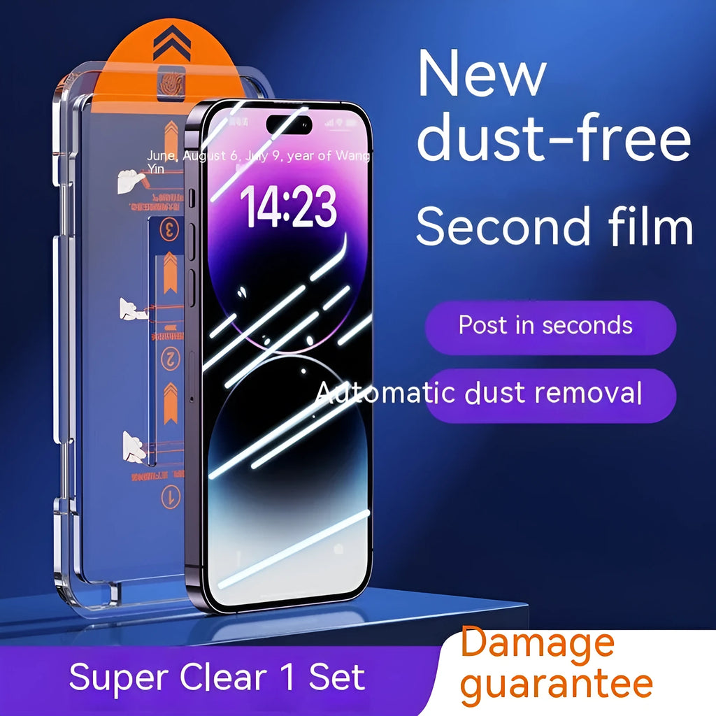 Two-pack of tempered glass privacy screen protectors for iPhone with anti-fingerprint finish.