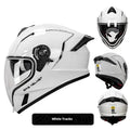 Double Lens Big Tail Motorcycle Helmet ABS Material Adult Full Face Motorbike Helmet Available in White Track Metal Gray Blue Mech Bright Black Beast Countless Micro Calories Matte Black Yellow Track Chameleon Sizes M L XL 2XL