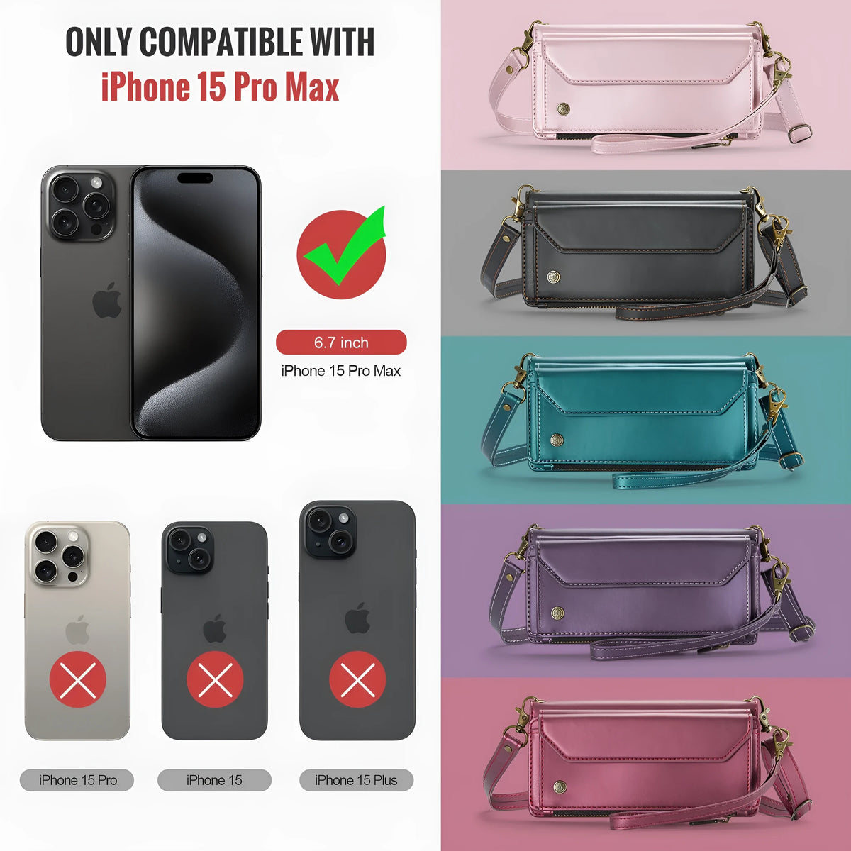Red TPU wallet phone case for Samsung Galaxy S25 Ultra with card insertion slot