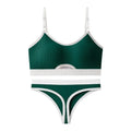 Underwired tube top sports bra set with moulded cups in black, dark grey, green, khaki, light grey and white colours