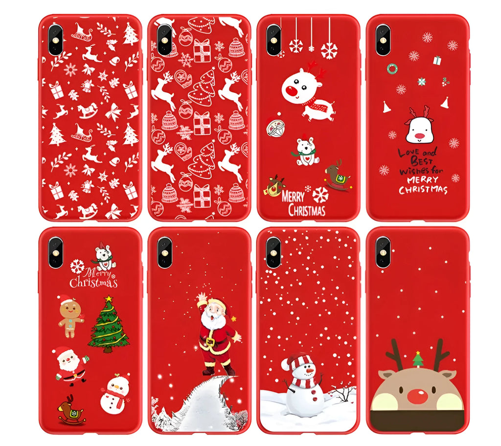 Christmas-themed painted back cover iPhone case for multiple Apple smartphone models