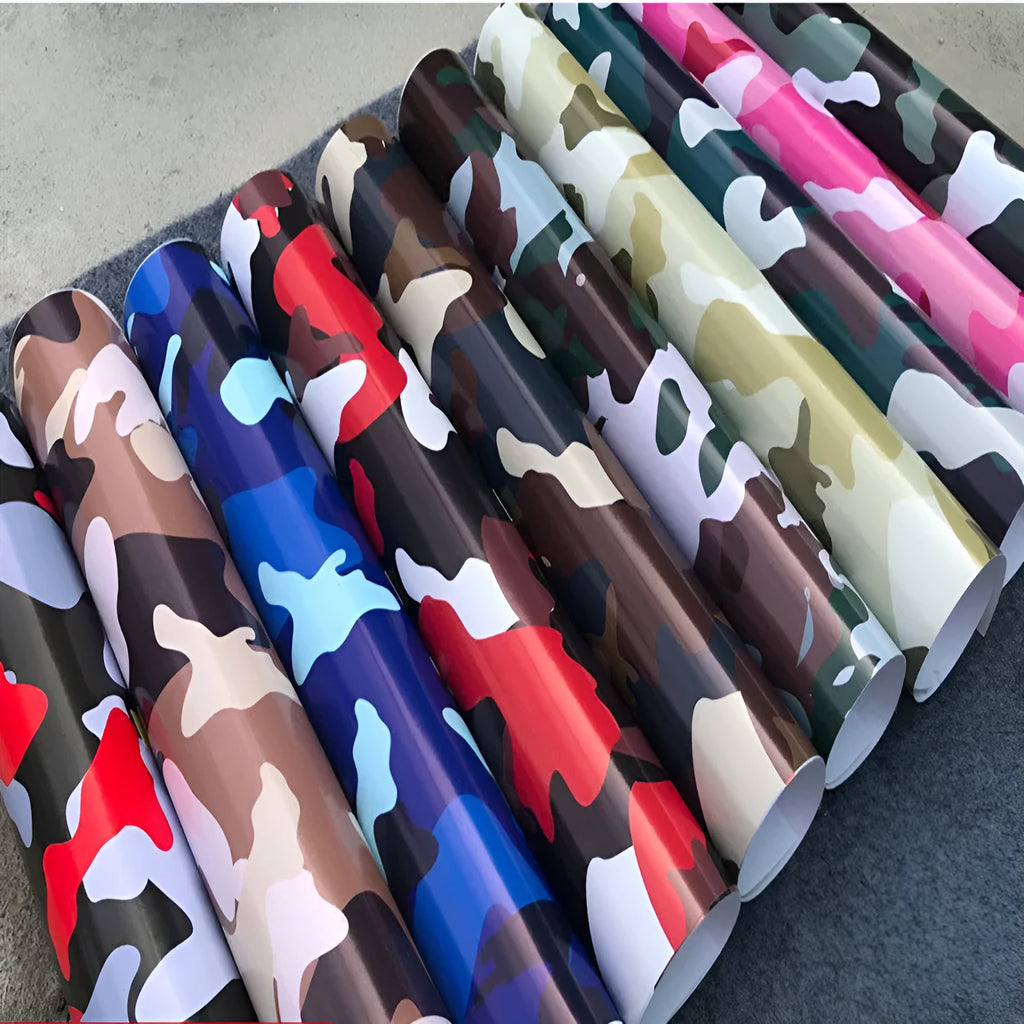 Camouflage car body film roll 30cm by 1.2 metres self-adhesive vinyl wrap for vehicle exterior customisation