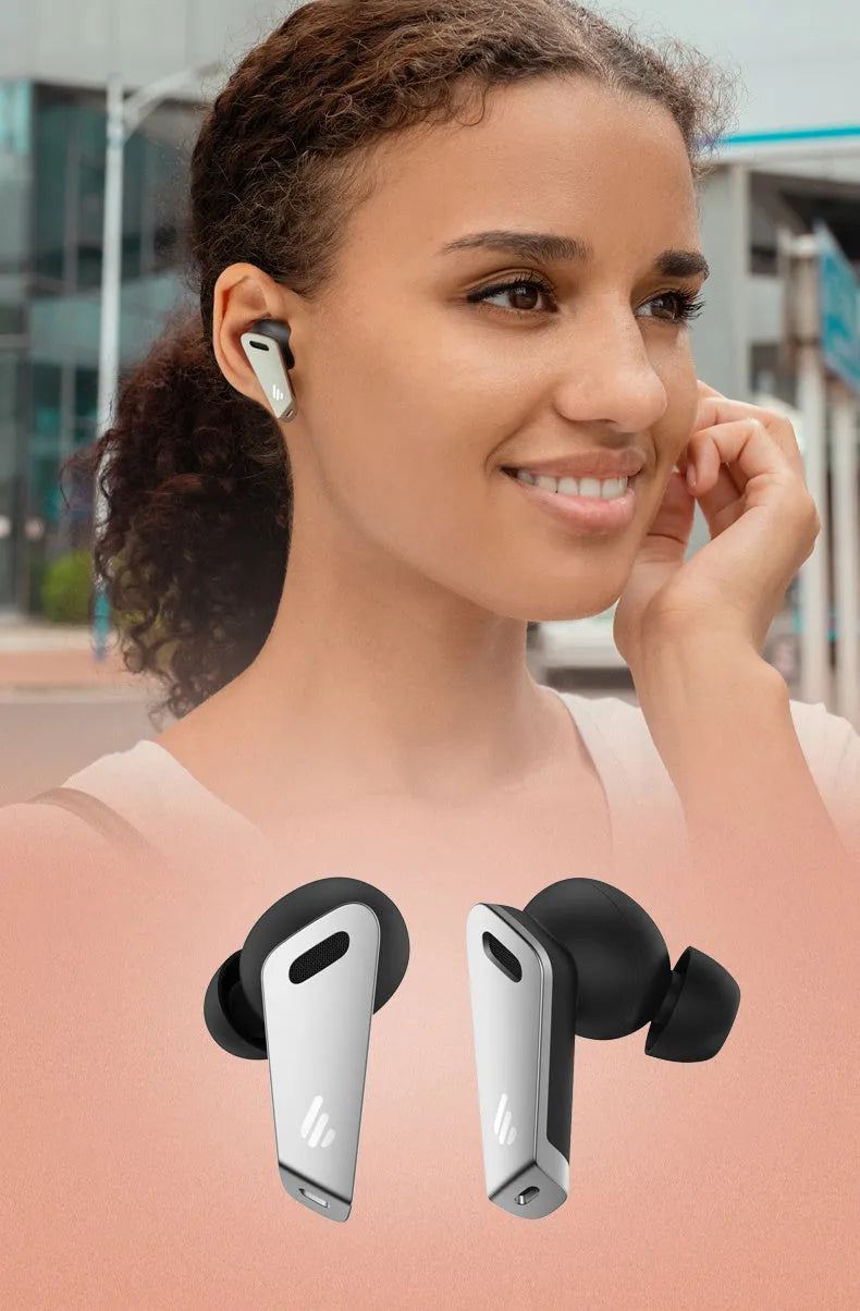 TWS NB2 active noise cancelling Bluetooth in-ear headset in calm white plastic with IPX5 waterproof rating