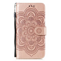 Mandala iPhone leather case with card slot, lanyard, bracket and magnetic suction in TPU PU, available in eight colours.
