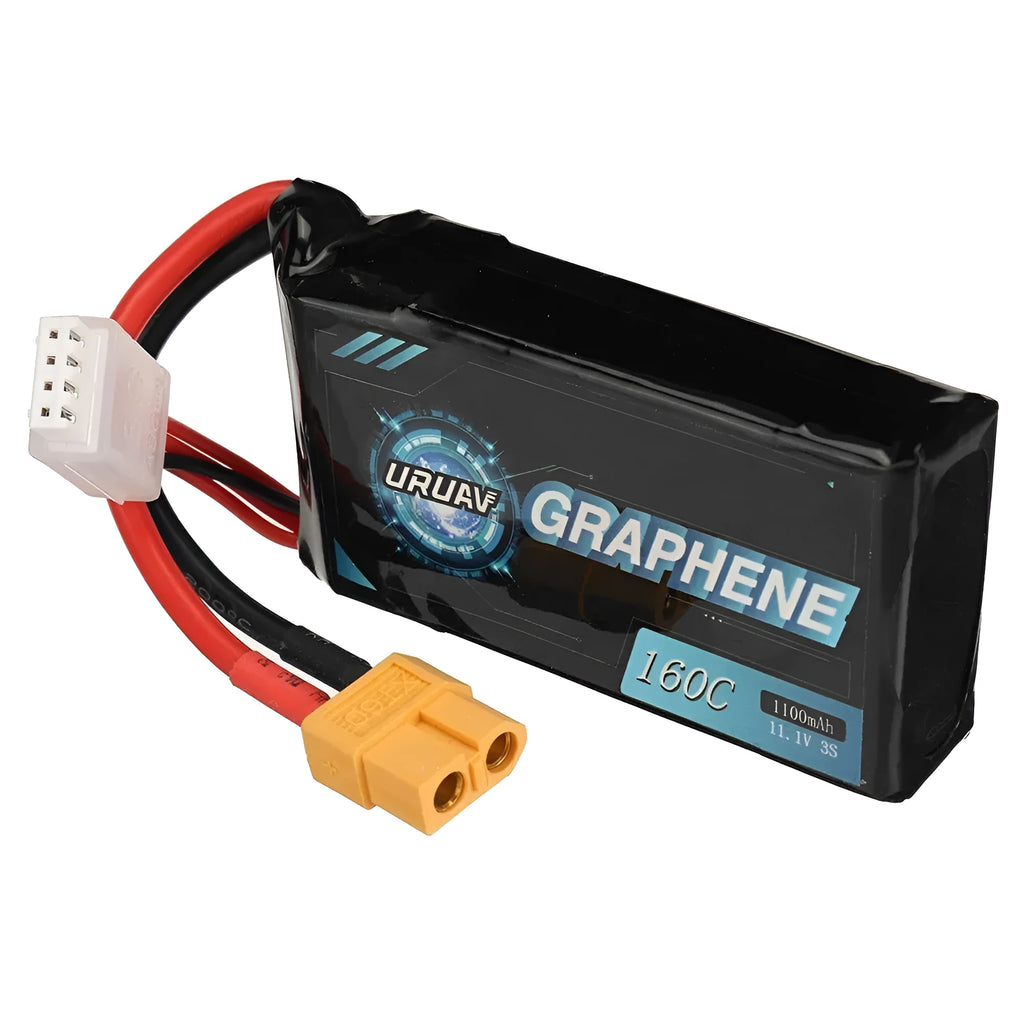 7.4V 1200mAh lithium polymer RC battery for model cars and boats.