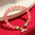 Women's ice floating south red agate fishtail bracelet with manual processing and butterfly orchid jade colour option