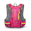 Lightweight 15L hydration vest backpack in black with reflective strips and adjustable straps for trail running