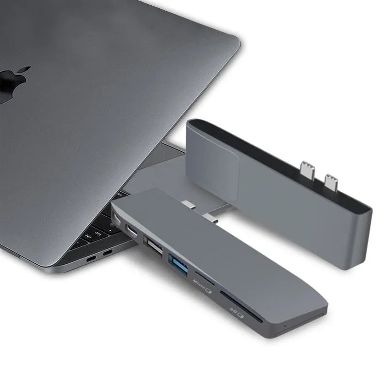8-in-1 USB-C expansion hub for MacBook Pro with multiple ports including USB 3.0, SD, and TF card readers