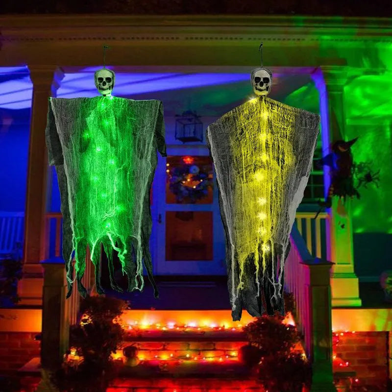 85cm Halloween hanging ghost prop in Colour, Purple, Red or Warm Colour, made from plastic, wrought iron, foam and cloth