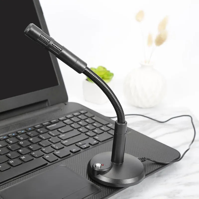 Wireless USB dynamic microphone with built-in lamp, gentleman black colour, for computer voice capture