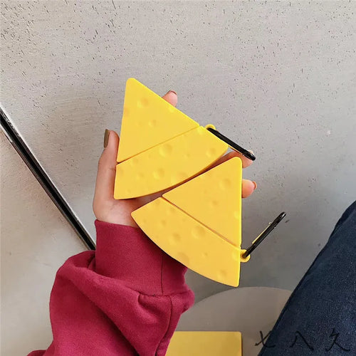 Yellow silicone protective cover for Apple AirPods 1, 2, and Pro 3 earphone cases