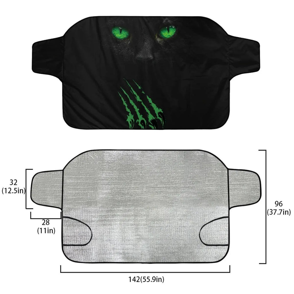 Universal car snow protection front gear cover with aluminium insulation and lanyard fastening