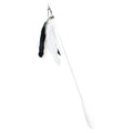 Telescopic cat fishing rod toy extended to 80cm with removable goose feather attachment and integrated bell