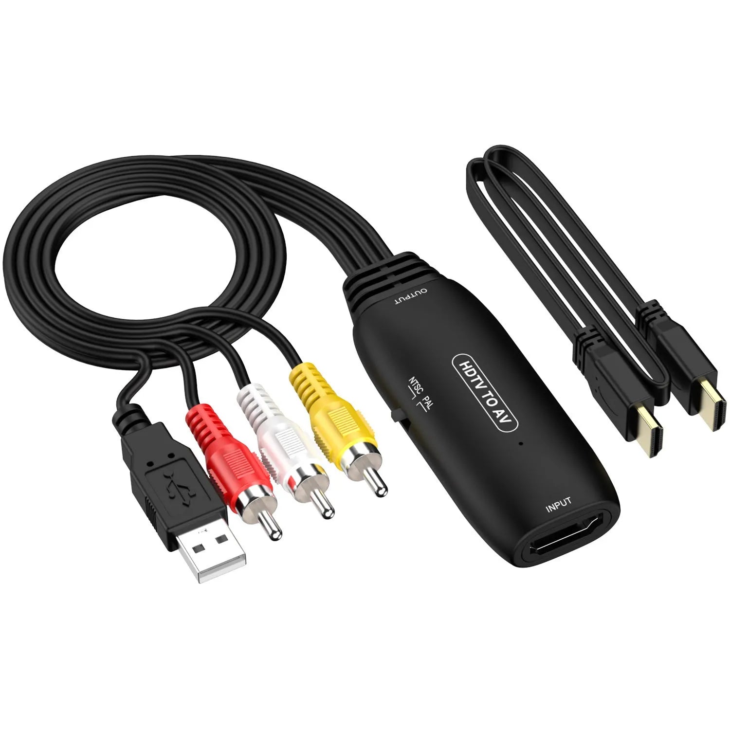 HDMI to AV converter adapter cable with 110cm length for monitors and projectors