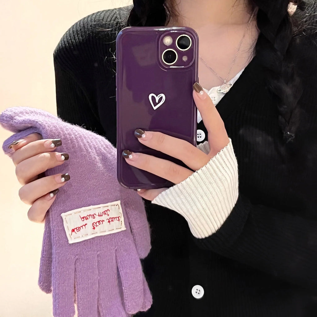 Couples Love solid colour TPU phone case for iPhone 14, 13, 12, 11, XS Max in Grey