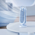USB tower fan with humidification function in white, light blue or dark blue with remote control