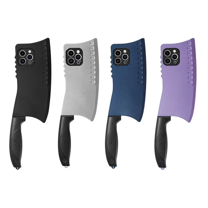 Quirky kitchen knife design phone case TPU PC all-inclusive for iPhone in black
