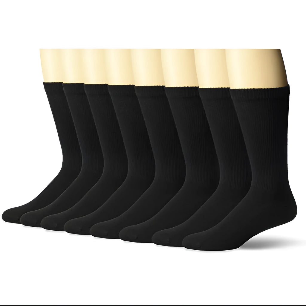 Mid-calf length sports socks in black, white, and grey colours