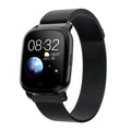 Smart pedometer watch with temperature measurement in black or silver with 1.3 inch screen