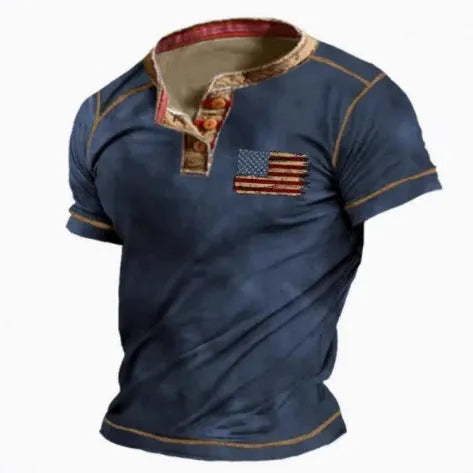 Men's 3D printed short sleeve polo shirt in bird eye cloth for summer sports wear