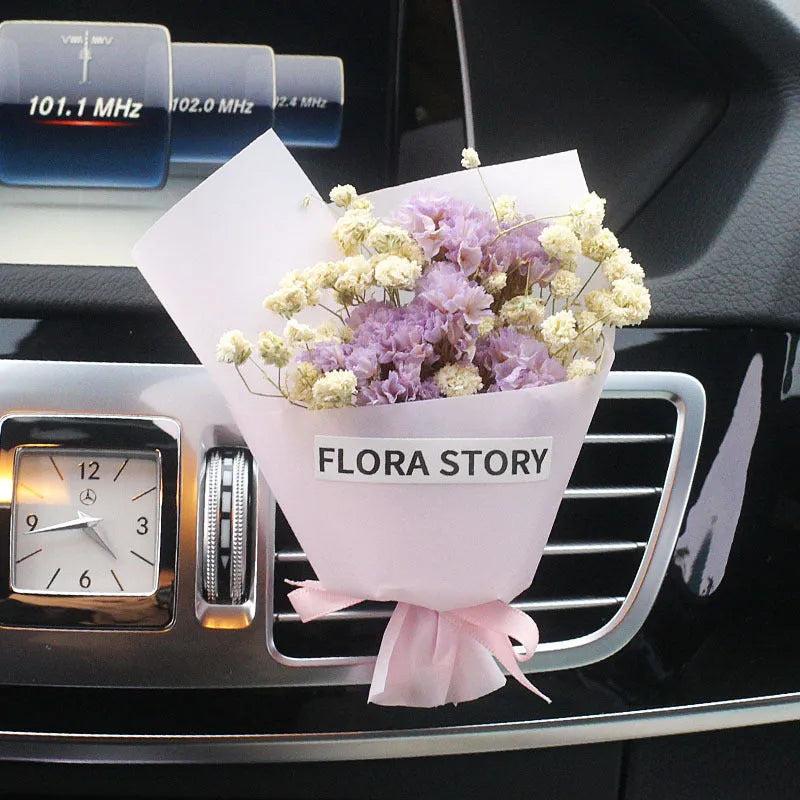 Mini dried flower bouquet for car air vent in a selection of colours and styles