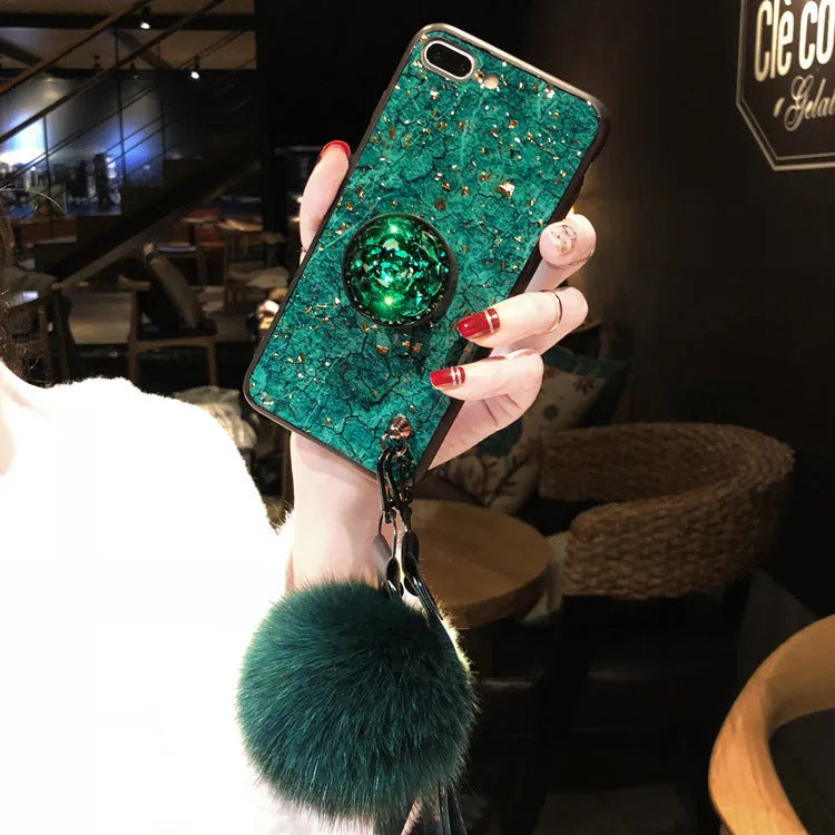 Fire cracked TPU phone case for Apple iPhone in solid green colour on back cover style
