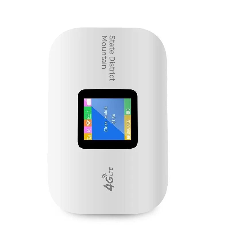 Beige 4G wireless router vehicle-mounted network card, portable Wi-Fi, 100x63.5x146mm, with battery and data cable