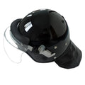 Black polycarbonate special riot helmet for outdoor security use, one size