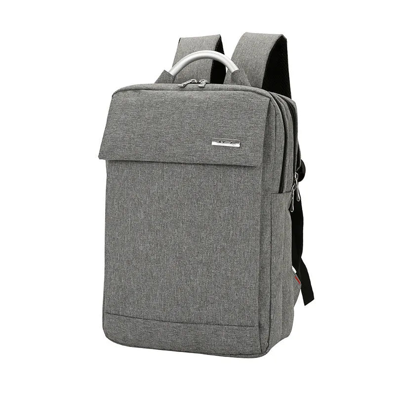 Double shoulder nylon laptop backpack for 15 inch notebook in black colour