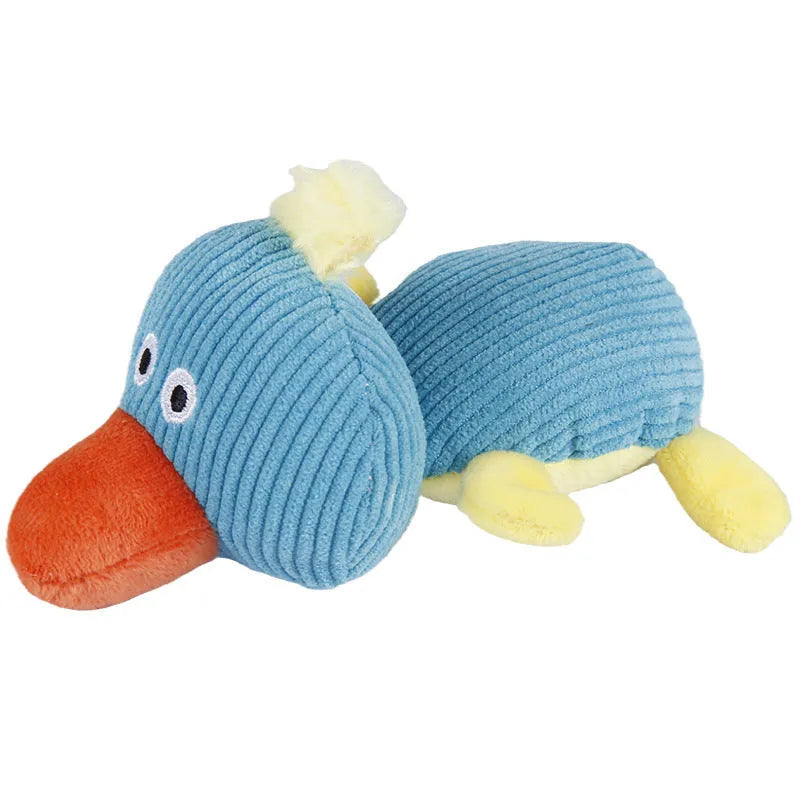 Corn velvet screaming cow and screaming duck plush dog toys with squeaker internal sound feature